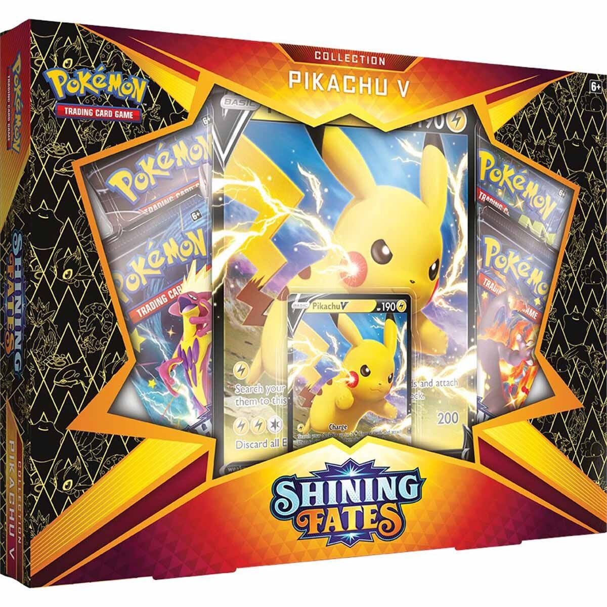 Pokémon Pikachu V promo card from Shining Fates boosts deck variety for battles.