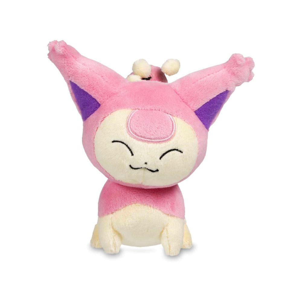 Pokemon Skitty Plush, close-up fabric detail, showing stitching and plush texture