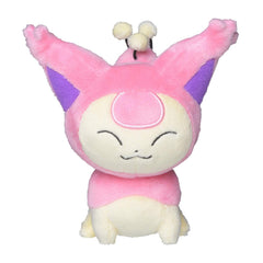 Pokemon Skitty Plush from Sitting Cuties, front view, ultra-soft fabric for cozy cuddles