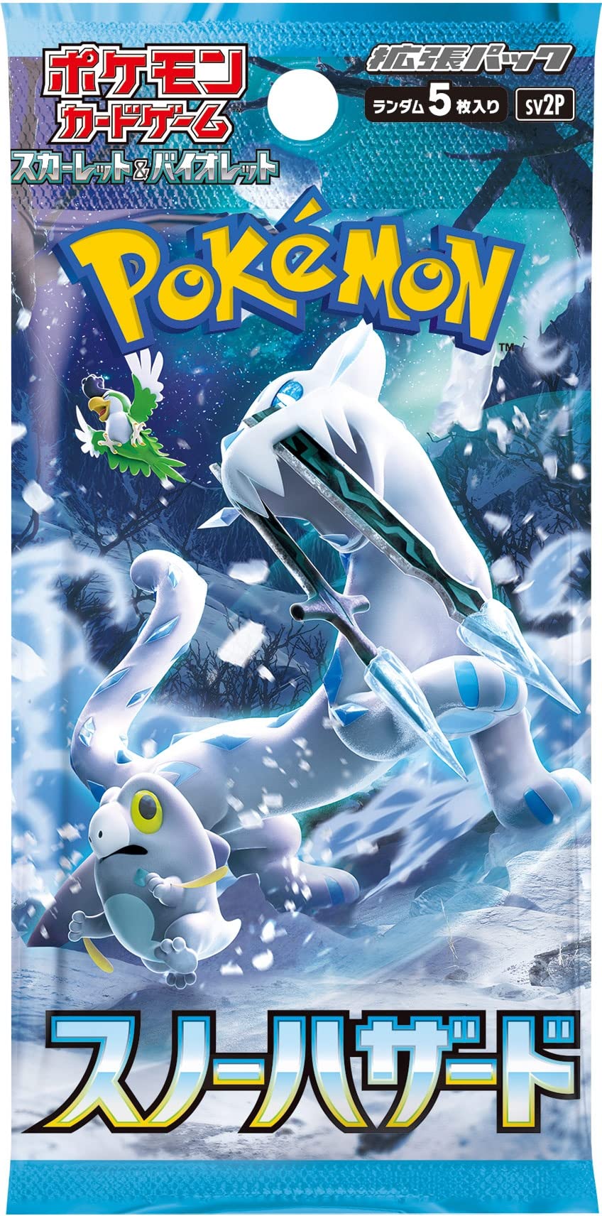 Pokemon Snow Hazard booster pack with 5 Japanese cards for Scarlet & Violet, ideal for collection and play