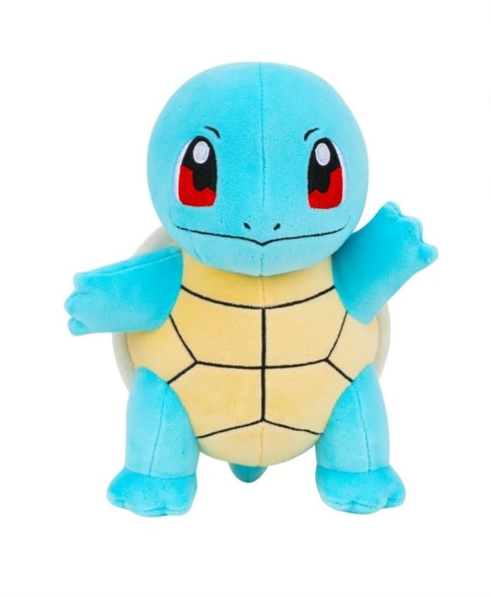 Pokemon Squirtle plush 8-inch front view for cozy display and play