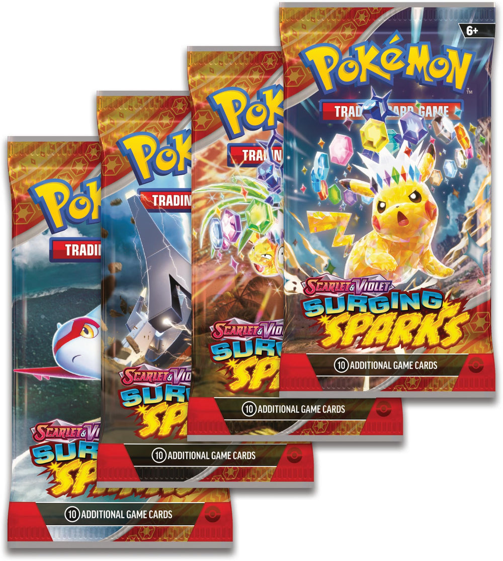 Pokémon Surging Sparks ACE SPEC cards arrangement highlights rare trainer options