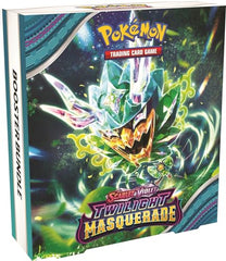 Pokemon SV6 Twilight Masquerade booster bundle inside-pack shows cards ready for unboxing and play.