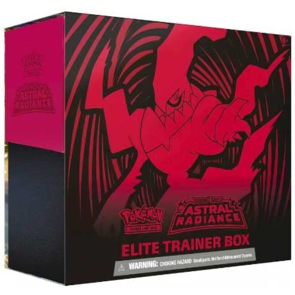 Pokémon Sword & Shield Astral Radiance ETB with Darkrai sleeves and booster packs for ready-to-play battles