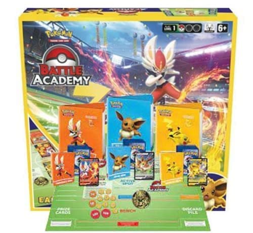 Pokémon TCG Battle Academy 2022 deck back view highlights three ready-to-play decks.