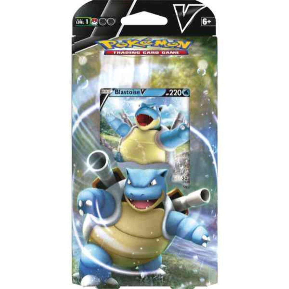 Pokémon TCG Blastoise V Battle Deck front view for ready-to-play battles and quick setup.