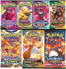 Pokemon TCG booster pack authentic factory sealed packaging for genuine card pulls.