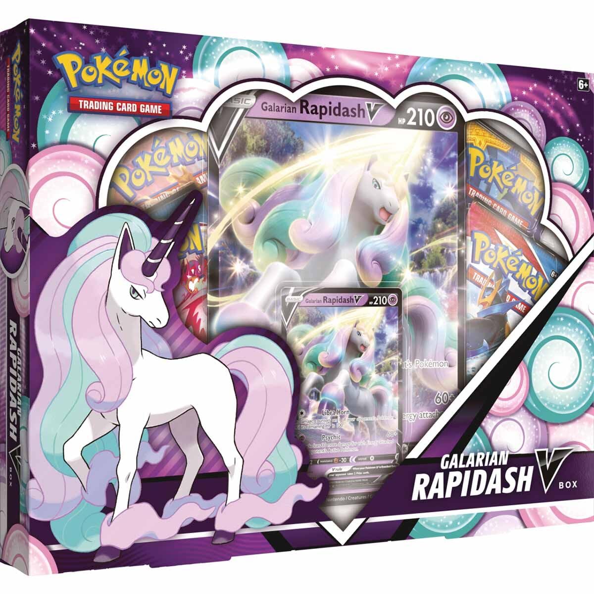 Pokémon Galarian Rapidash V promo card with foil art for collection and battle-ready appeal