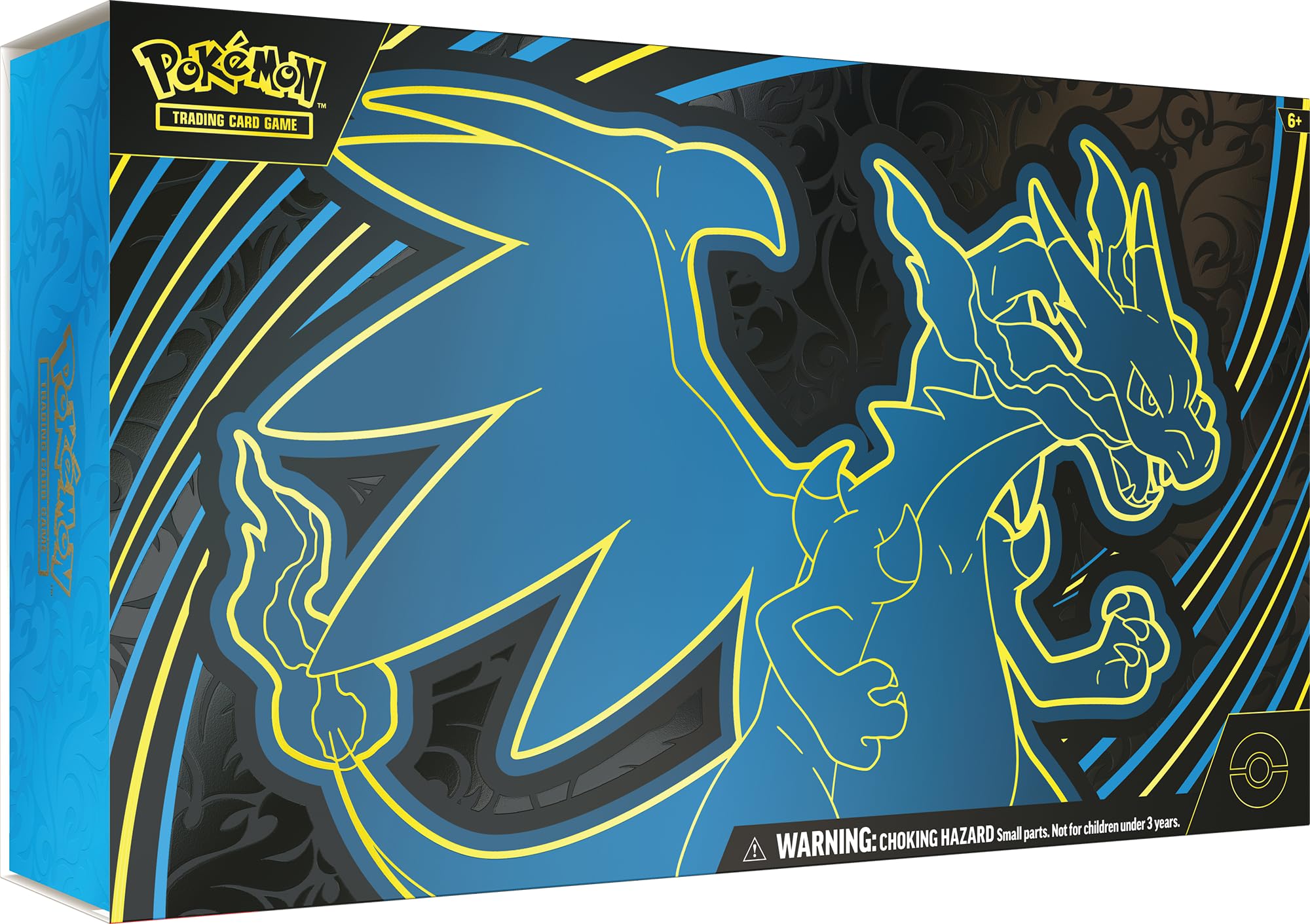Pokémon TCG Mega Charizard X ex foil promo card with blue flames for display and battles