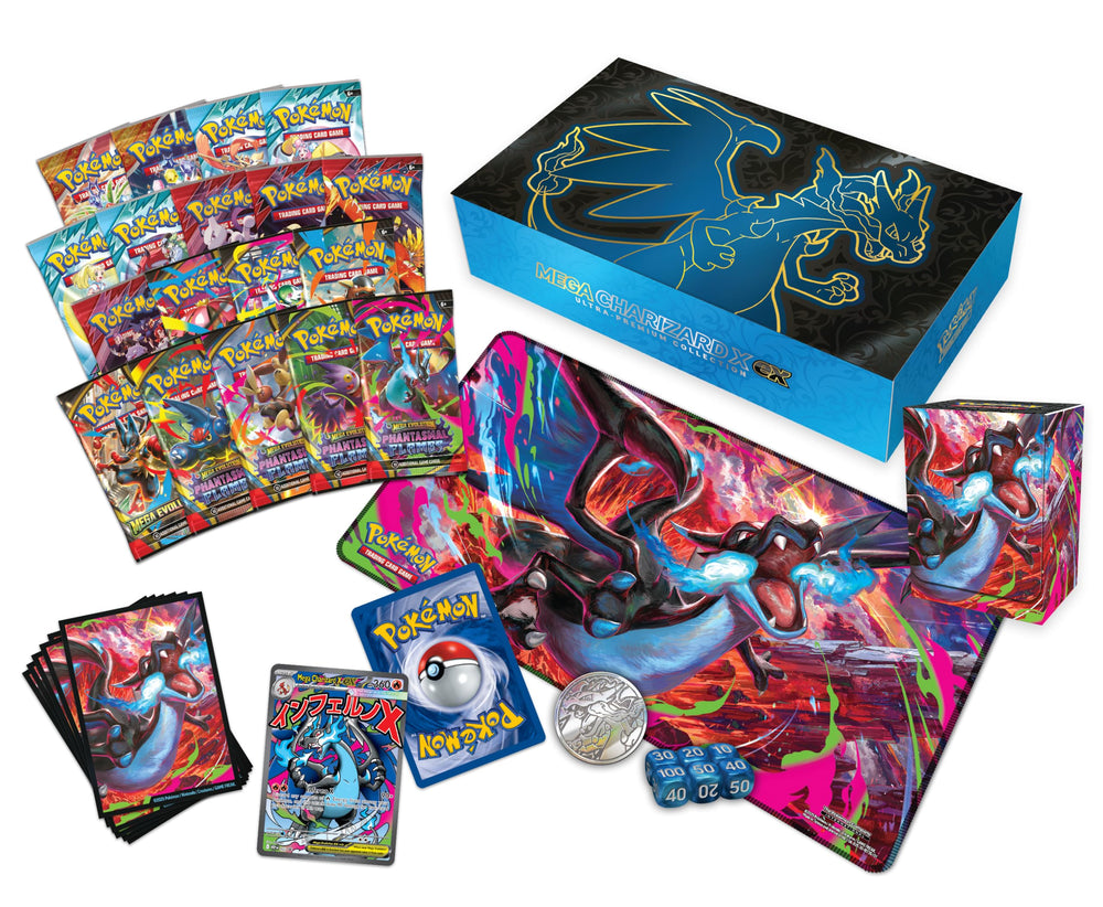 Mega Charizard X sleeves protect cards during battles and storage