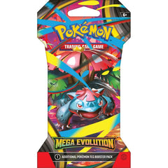 Pokémon TCG Mega Evolution booster pack closeup showcases ex contents for dedicated fans.