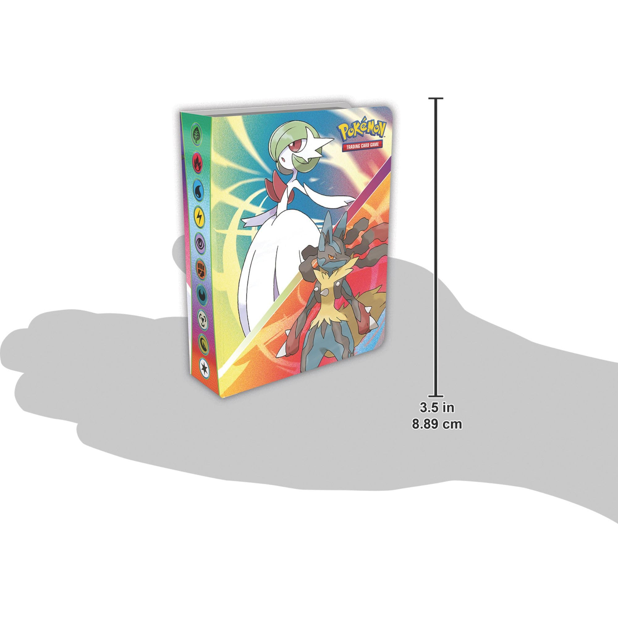 Pokémon TCG Mega Evolution Mini Portfolio interior stores up to 60 cards and a booster pack safely.