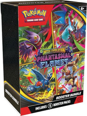 Pokémon TCG Mega Evolution Phantasmal Flames booster bundle packs on display, great for quick collection