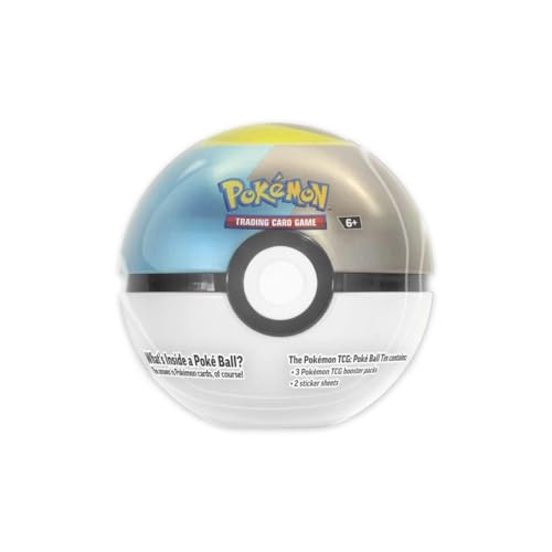 Three Poké Ball tins and packaging shown for holiday gifting