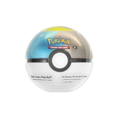 Three Poké Ball tins and packaging shown for holiday gifting