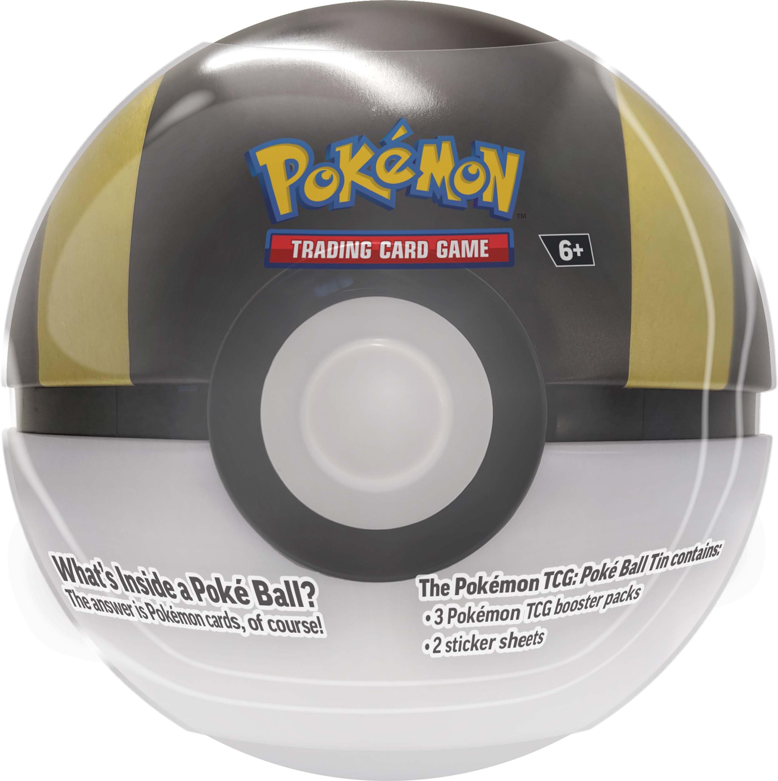 Pokemon TCG Q4 Poke Ball Tins packaging closeup, sturdy and collectible.