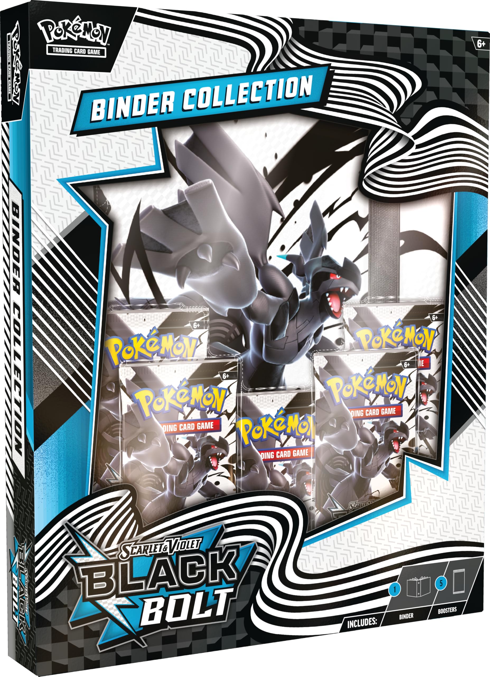 Pokémon TCG Scarlet and Violet Black Bolt binder cover, ideal for organizing and displaying cards.
