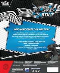 Pokémon TCG Scarlet and Violet Black Bolt binder spine, easy to grab and slide into bags.