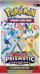 Pokemon TCG Scarlet & Violet Prismatic Evolutions collector gift pack idea, perfect for fans.