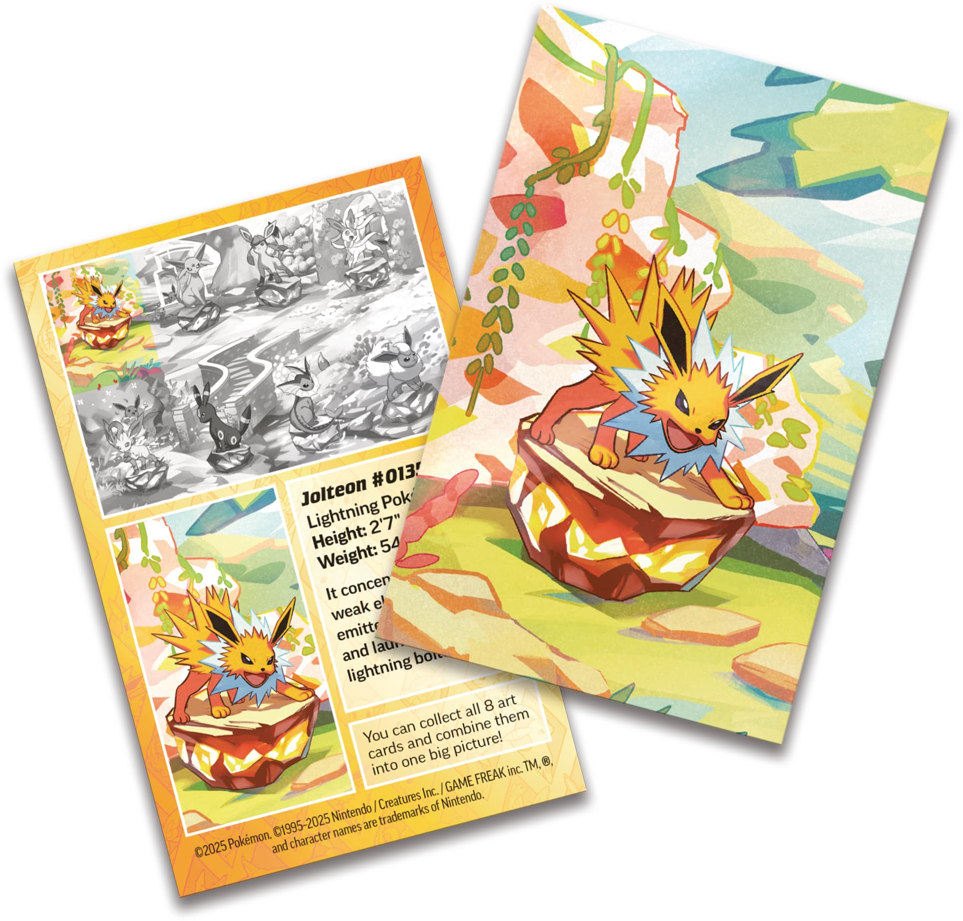 Pokémon TCG mini tins collection forms a larger Jolteon-themed image.