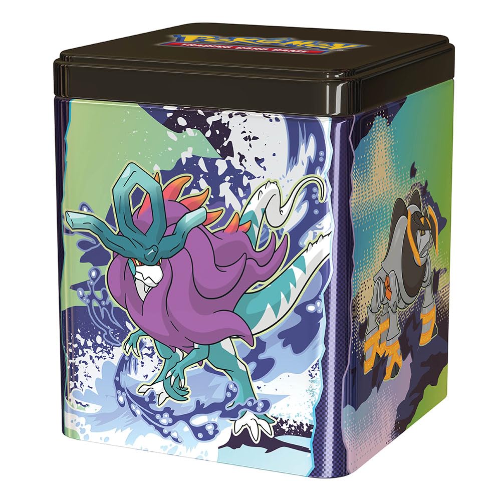 Pokemon TCG Stacking Tin with random design front boosts collectability and display appeal