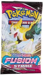 Pokémon TCG Fusion Strike sleeved booster pack with 10 cards for quick, strategic battles.