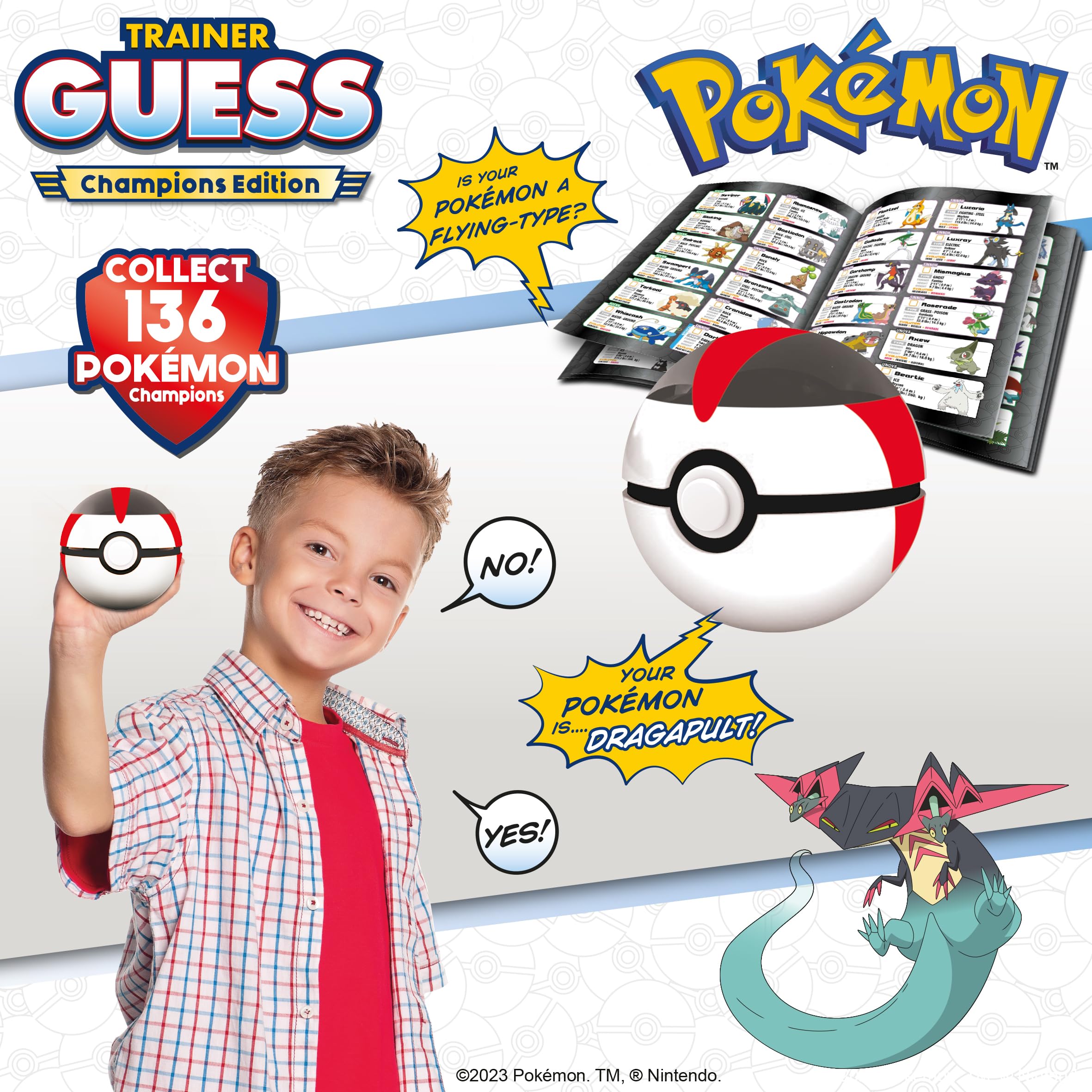 Pokémon Trainer Guess Champions Edition collection-display shows auto-stored Pokémon in your electronic library.