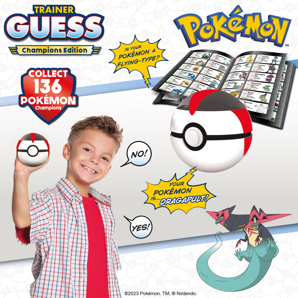 Pokémon Trainer Guess Champions Edition collection-display shows auto-stored Pokémon in your electronic library.