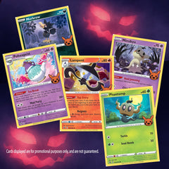Pokémon Trick or Trade Halloween booster bundle three-card mini pack features colorful collectible cards