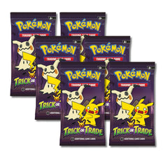 Pokemon Trick or Trade Mimikyu-Pikachu booster pack with collectible cards for battles and collection.