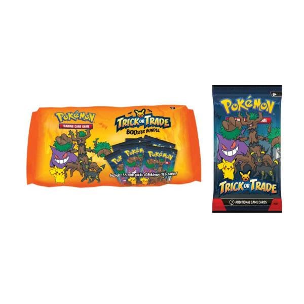 Pokemon Trick or Trade mini pack three cards, ideal for quick trades.