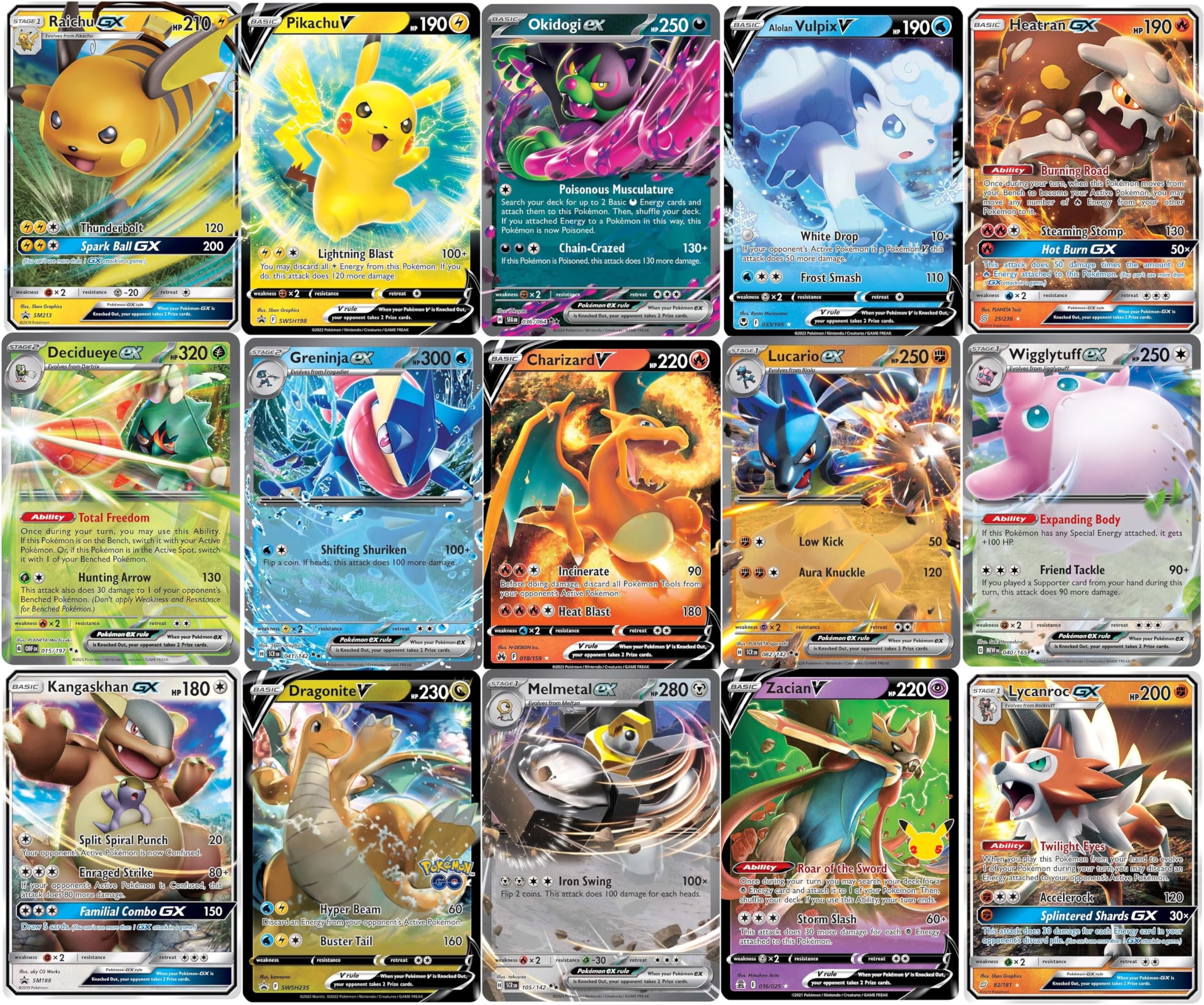 Pokémon Ultra Rare Card Lot front view for collecting and display.