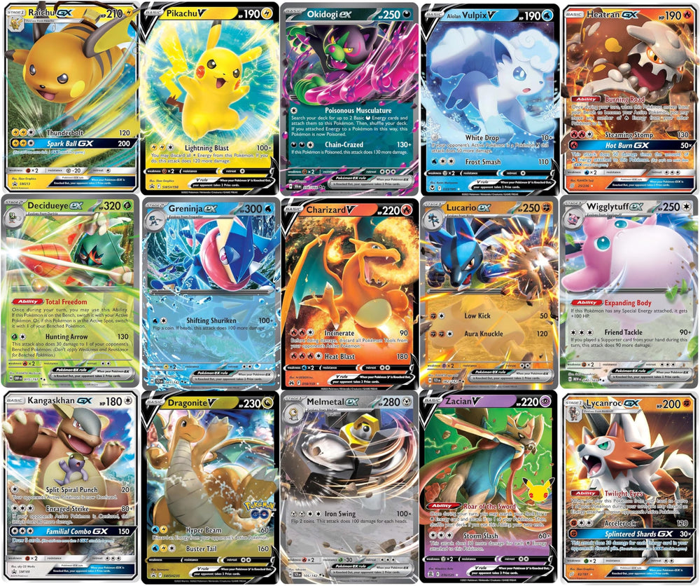Pokémon Ultra Rare Card Lot front view for collecting and display.
