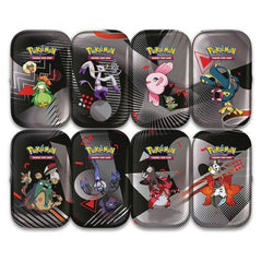 Pokemon Unova SV10.5 mini tins display with collectible cards and stickers for quick collection