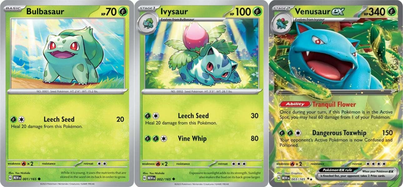 Pokemon Venusaur ex 003/165 card close-up, ideal for display and collection