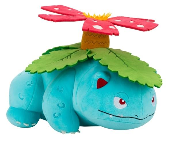 Pokemon Venusaur plush flower-back detail enhances display and tactile play