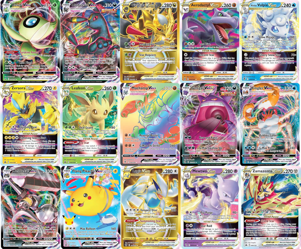 Pokemon VMAX full art etched card 1, display-ready and collectible