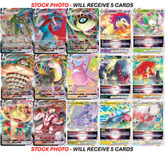 Pokemon five-card VMAX/VSTAR set with premium stock for durability.