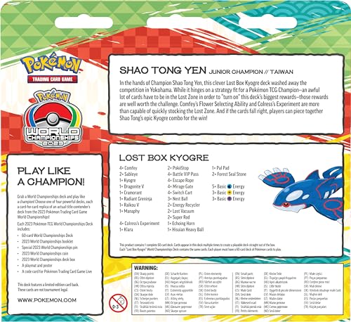 Pokémon World Championships booklet with deck details and event information.