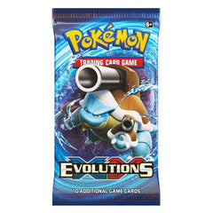 Pokemon XY Evolutions booster pack expands your collection with ten cards for quick growth.