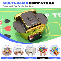 POKERPAL USB-C rechargeable shuffler charging indicator, eco-friendly convenience.