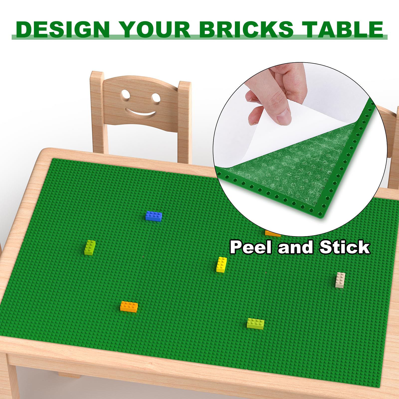 Pokiiulk 10x10 green six-pack baseplates for organized brick foundations.