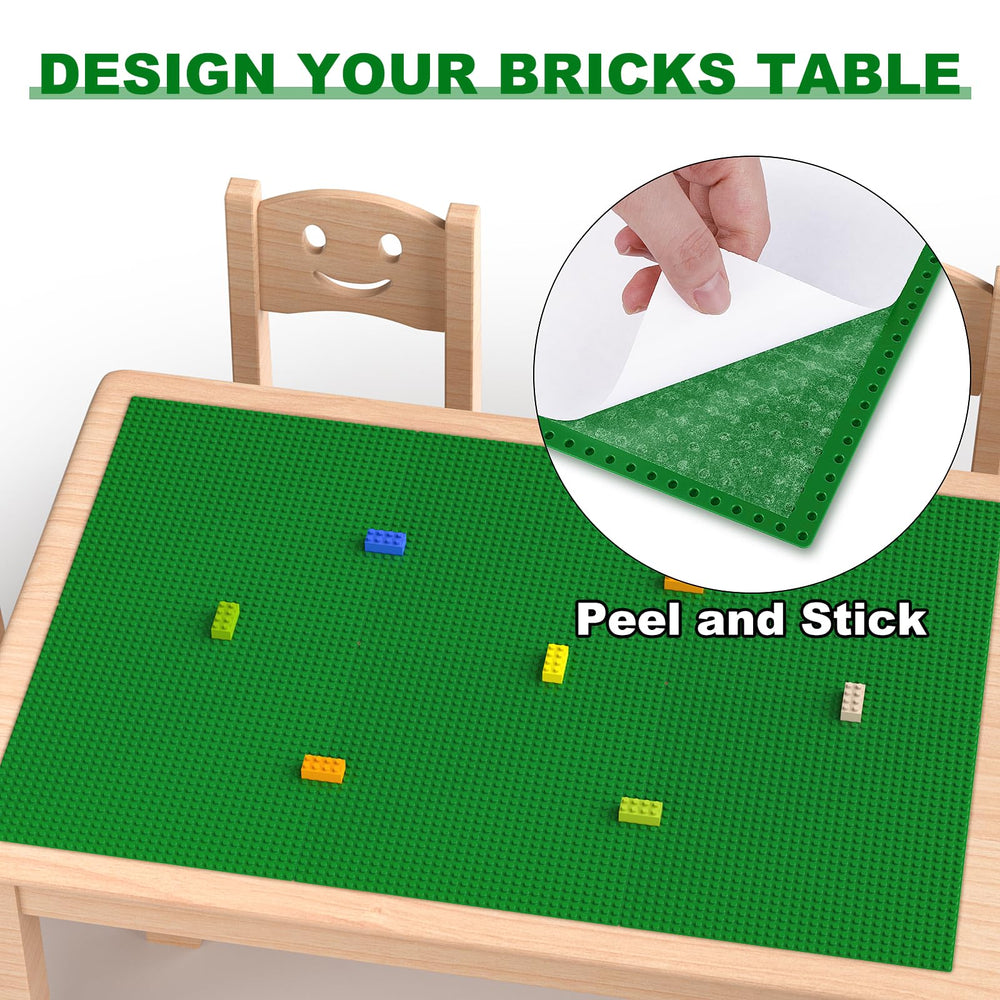Pokiiulk 10x10 green six-pack baseplates for organized brick foundations.