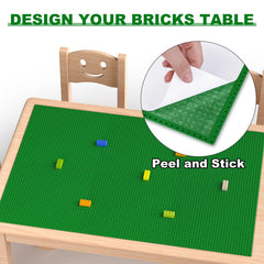 Pokiiulk 10x10 green six-pack baseplates for organized brick foundations.