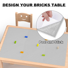Pokiiulk 10x10 grey baseplate showing sturdy foundation for brick builds.