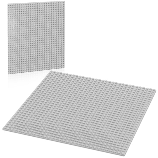 Pokiiulk Classic Gray Baseplates laid out in a 10x10 grid for flexible designs