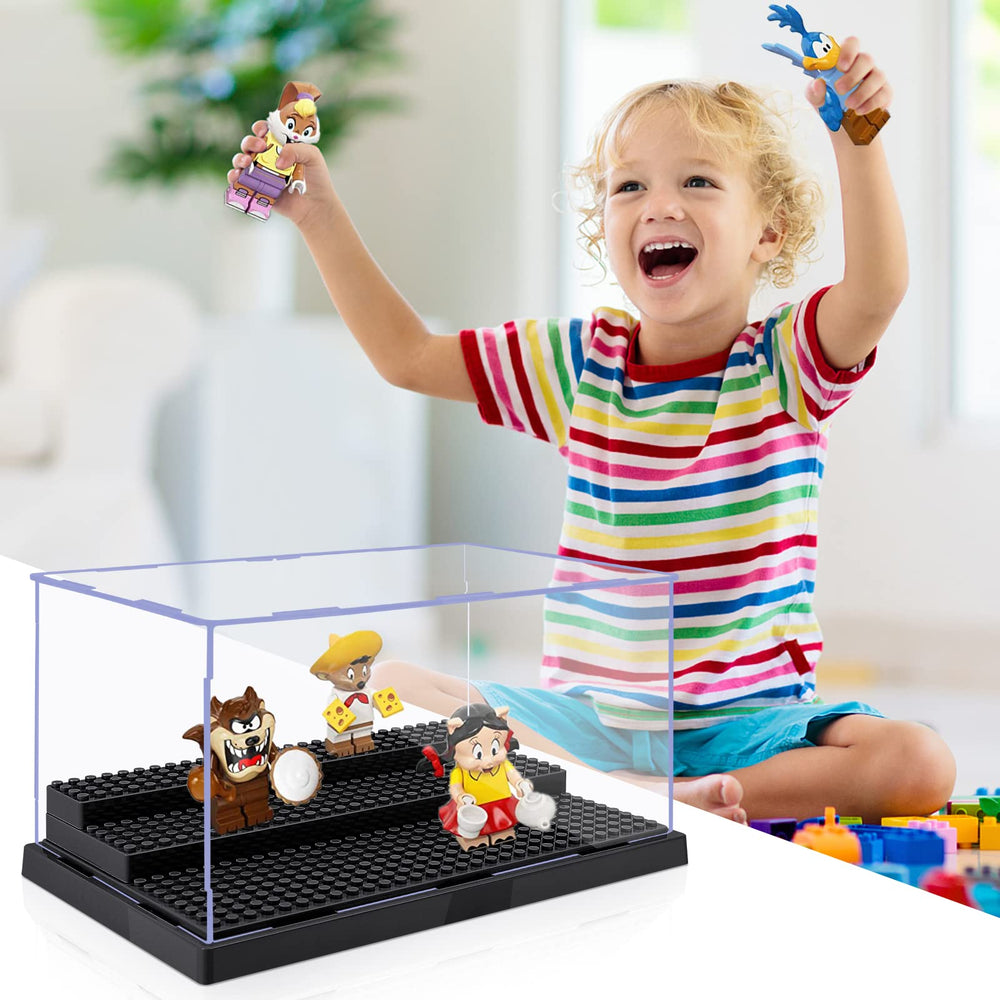 Pokiiulk dust protection feature keeps minifigures clean during display