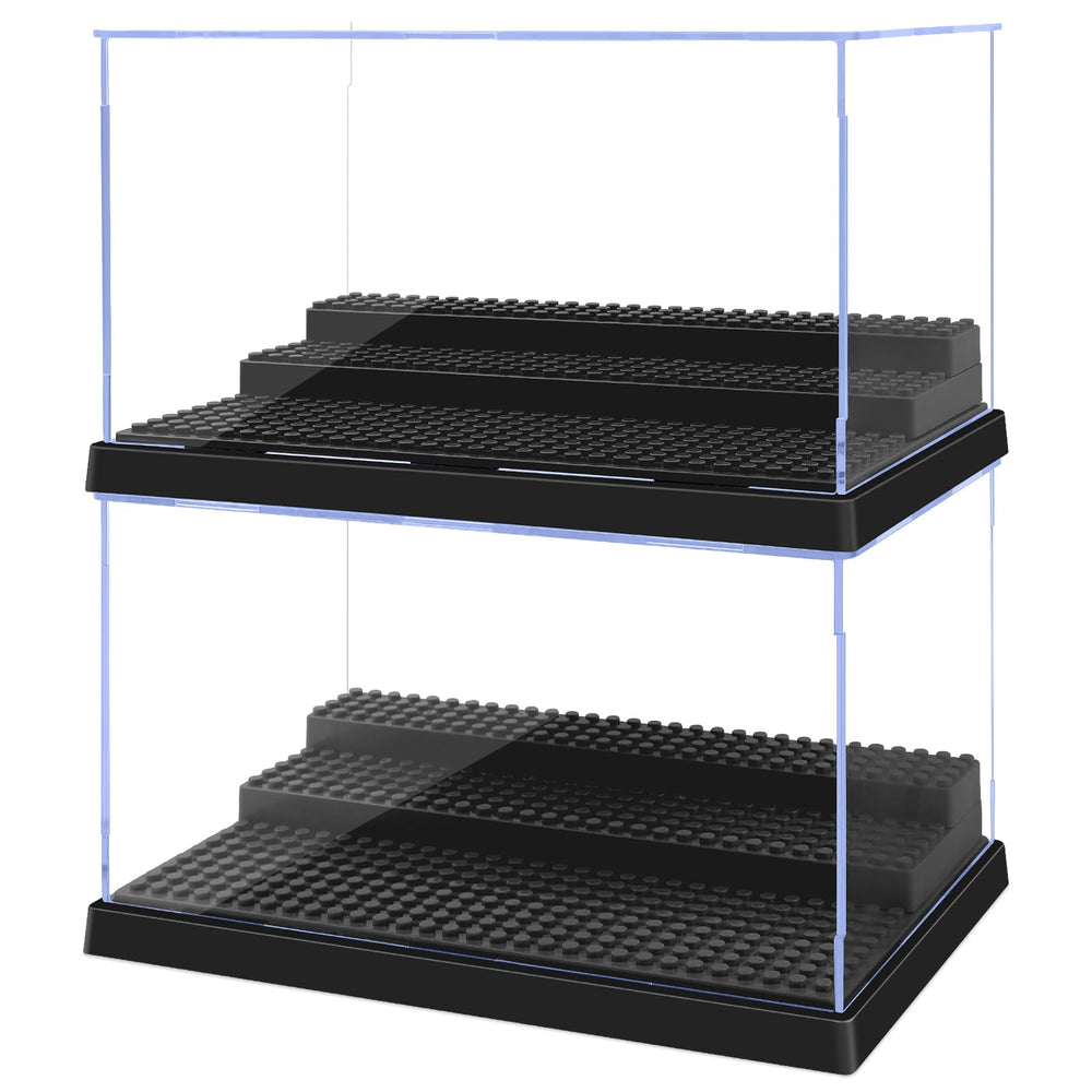 Pokiiulk minifigures display case with two boxes for organized display