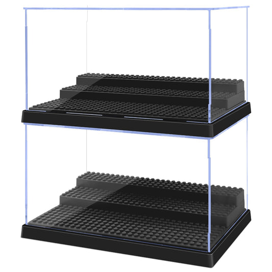 Pokiiulk minifigures display case with two boxes for organized display