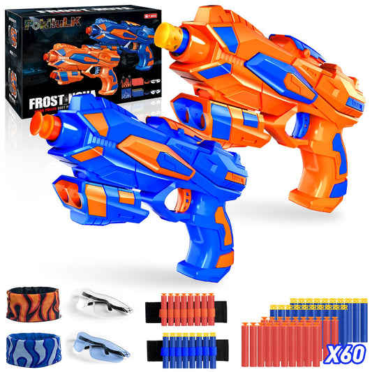 Pokiiulk foam blaster set with two guns for exciting, safe battles.